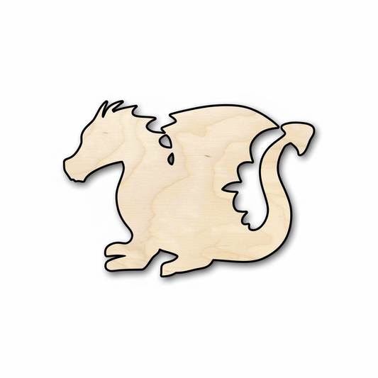 Wood Dragon – Laser Cut Silhouette Craft Up To 46" | DIY Wood Projects Blank Door Hanger Wooden Cutout Cut Outs - Unfinished - NameSigns.com