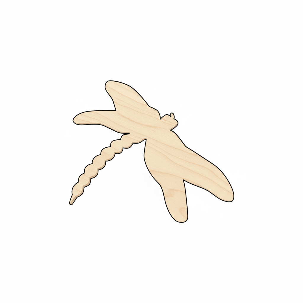 Wood Dragonfly – Handmade Wooden Cutout for DIY Wood Projects Up to 46" Blank Door Hanger Wooden Cutout Cut Outs - Unfinished - NameSigns.com