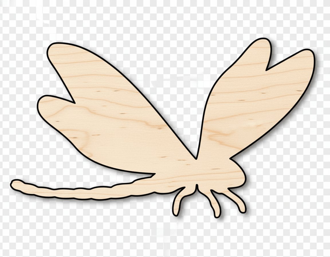 Wood Dragonfly | Laser Cut Silhouette Up to 46" - DIY Wood Craft Shapes Blank Door Hanger Wooden Cutout Cut Outs - Unfinished - NameSigns.com