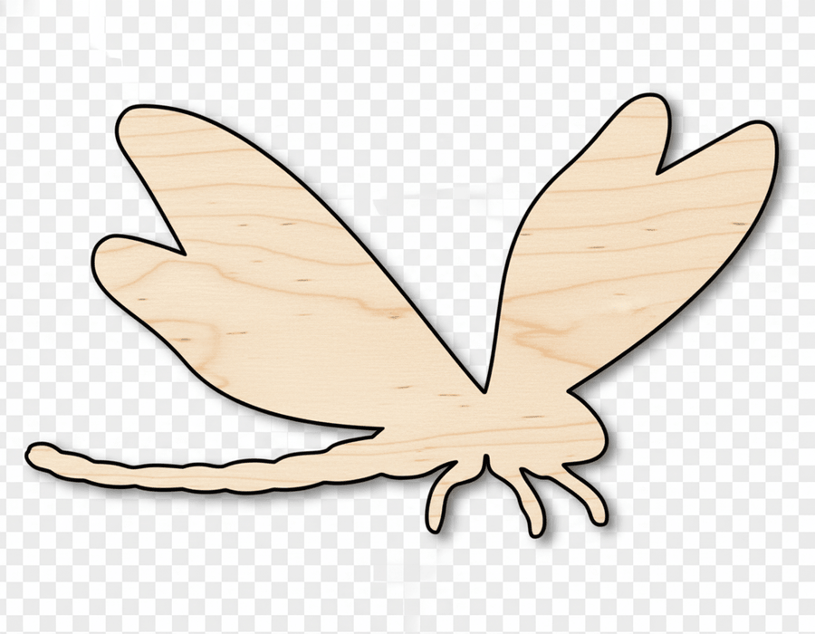 Wood Dragonfly | Laser Cut Silhouette Up to 46" - DIY Wood Craft Shapes Blank Door Hanger Wooden Cutout Cut Outs - Unfinished - NameSigns.com