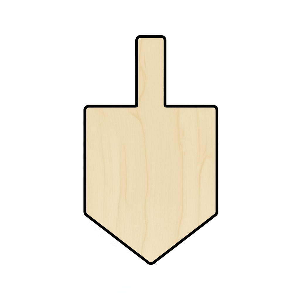 Wood Dreidle Shape - Custom Laser Cut Wooden Crafting Blanks for Hanukkah Chanukah Blank Door Hanger Wooden Cutout Cut Outs - Unfinished - NameSigns.com