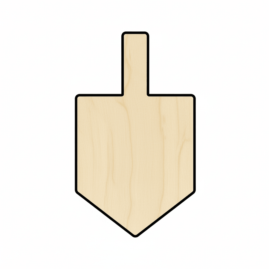 Wood Dreidle Shape - Custom Laser Cut Wooden Crafting Blanks for Hanukkah Chanukah Blank Door Hanger Wooden Cutout Cut Outs - Unfinished - NameSigns.com