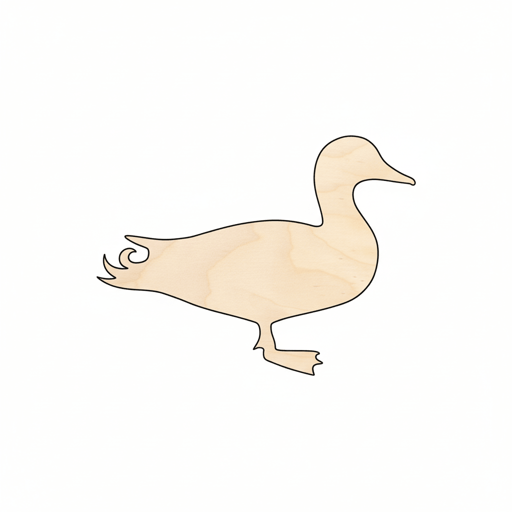 Wood Duck - Mallard Silhouette Wooden Bird Figure for Craft Projects Blank Door Hanger Wooden Cutout Cut Outs - Unfinished - NameSigns.com