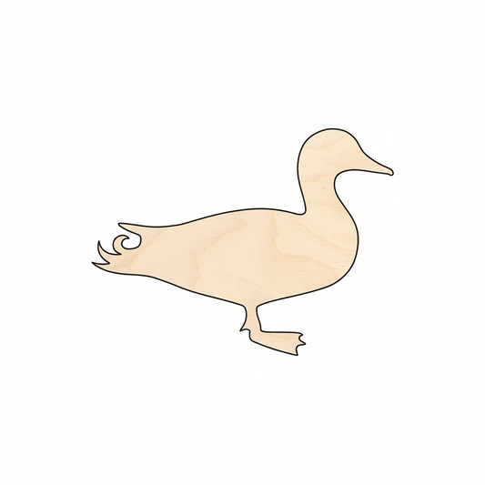 Wood Duck - Mallard Silhouette Wooden Bird Figure for Craft Projects Blank Door Hanger Wooden Cutout Cut Outs - Unfinished - NameSigns.com