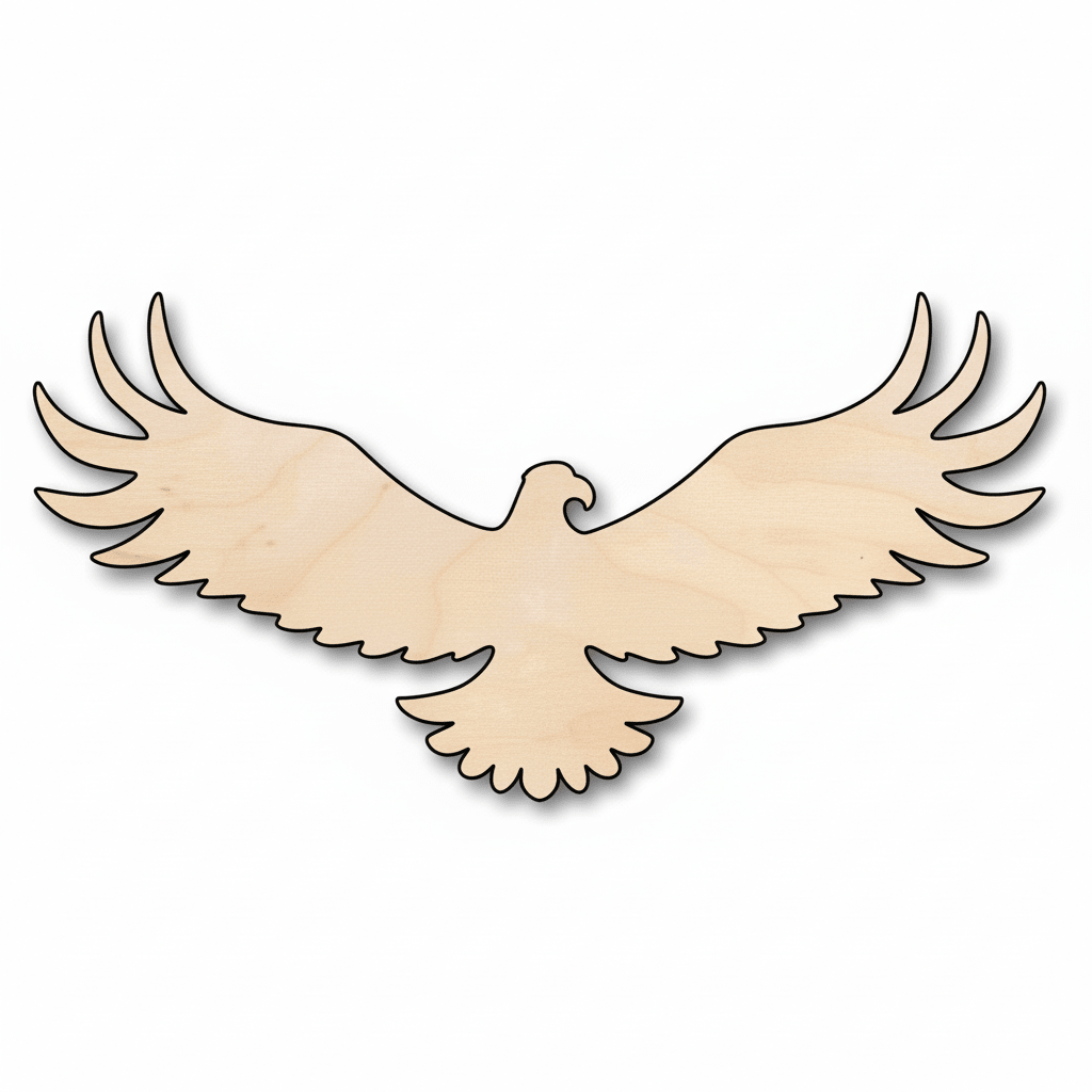 Wood Eagle - 46" DIY Wooden Eagle Cutout | Wildlife Wood Craft Blank Door Hanger Wooden Cutout Cut Outs - Unfinished - NameSigns.com