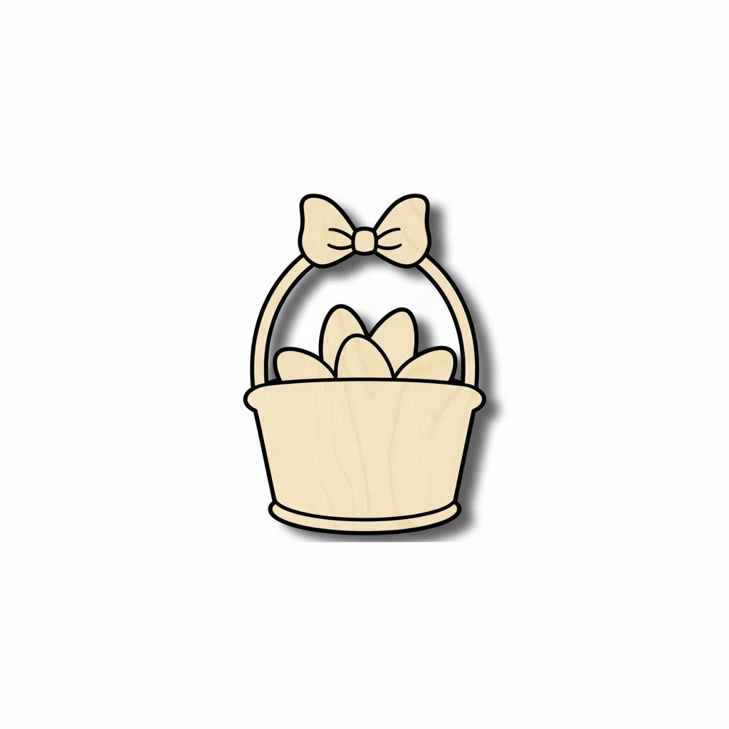 Wood Easter Basket – Baltic Birch Plywood Craft Shape for DIY Wooden Eggs Blank Door Hanger Wooden Cutout Cut Outs - Unfinished - NameSigns.com