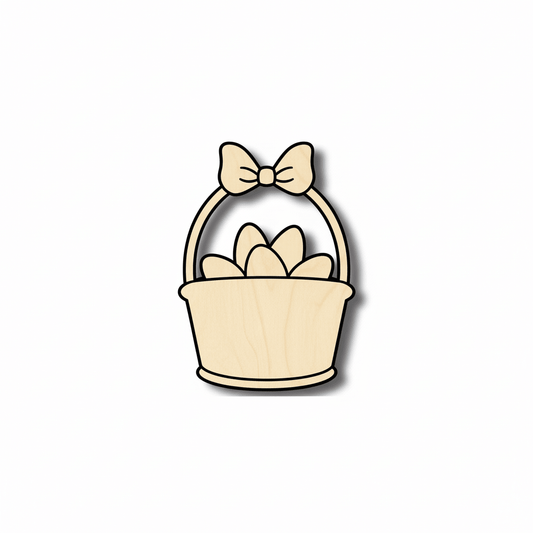 Wood Easter Basket – Baltic Birch Plywood Craft Shape for DIY Wooden Eggs Blank Door Hanger Wooden Cutout Cut Outs - Unfinished - NameSigns.com