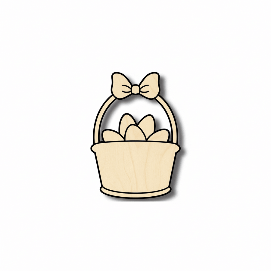 Wood Easter Basket – Baltic Birch Plywood Craft Shape for DIY Wooden Eggs Blank Door Hanger Wooden Cutout Cut Outs - Unfinished - NameSigns.com