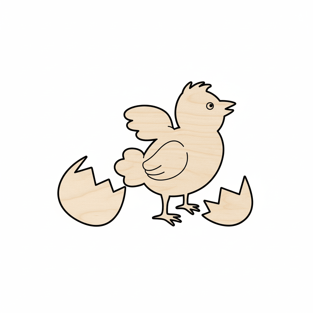 Wood Easter Chick – Wooden Craft Shapes for DIY Peep Decoration Blank Door Hanger Wooden Cutout Cut Outs - Unfinished - NameSigns.com