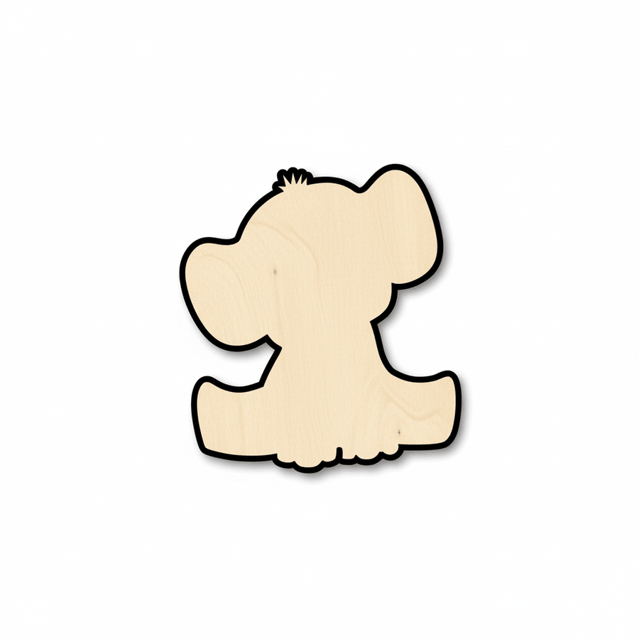 Wood Elephant – Baby Elephant Cutout for DIY Wood Projects 46" Blank Door Hanger Wooden Cutout Cut Outs - Unfinished - NameSigns.com