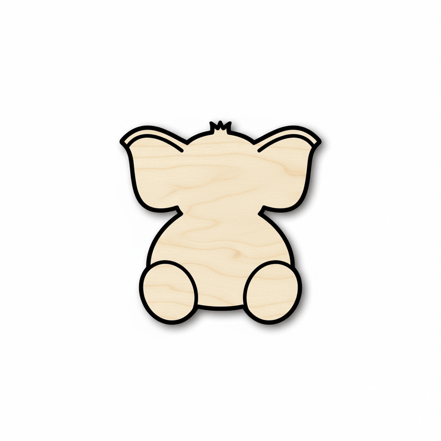 Wood Elephant – Baby Elephant Cutout for DIY Wood Projects Up to 46" Blank Door Hanger Wooden Cutout Cut Outs - Unfinished - NameSigns.com