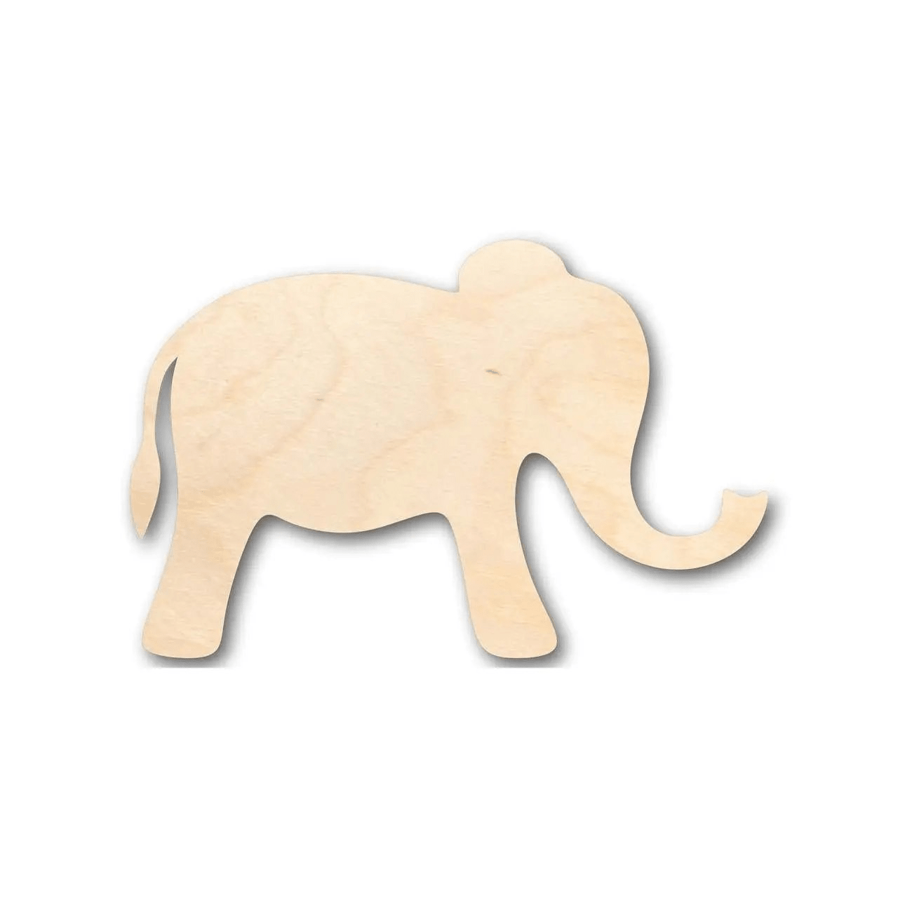 Wood Elephant - Baltic Birch Plywood Laser Cut Wood Art Silhouette Blank Door Hanger Wooden Cutout Cut Outs - Unfinished - NameSigns.com