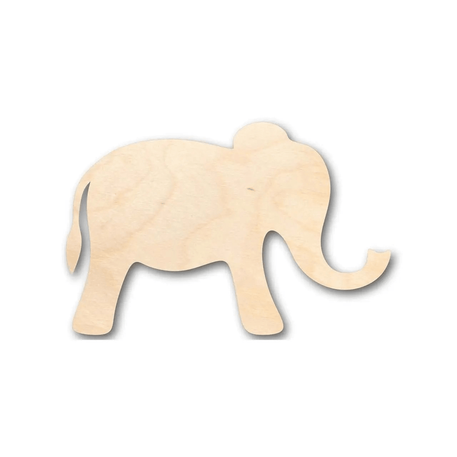 Wood Elephant - Baltic Birch Plywood Laser Cut Wood Art Silhouette Blank Door Hanger Wooden Cutout Cut Outs - Unfinished - NameSigns.com