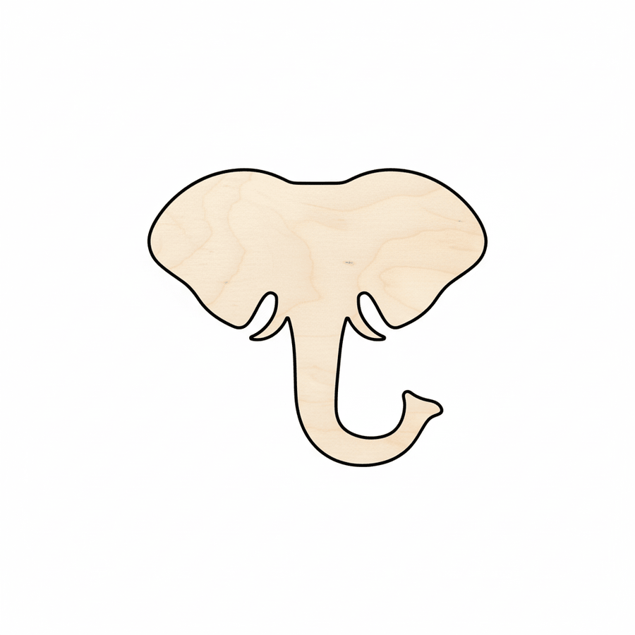 Wood Elephant – DIY Wooden Animal Art | Baltic Birch Plywood Shapes Blank Door Hanger Wooden Cutout Cut Outs - Unfinished - NameSigns.com