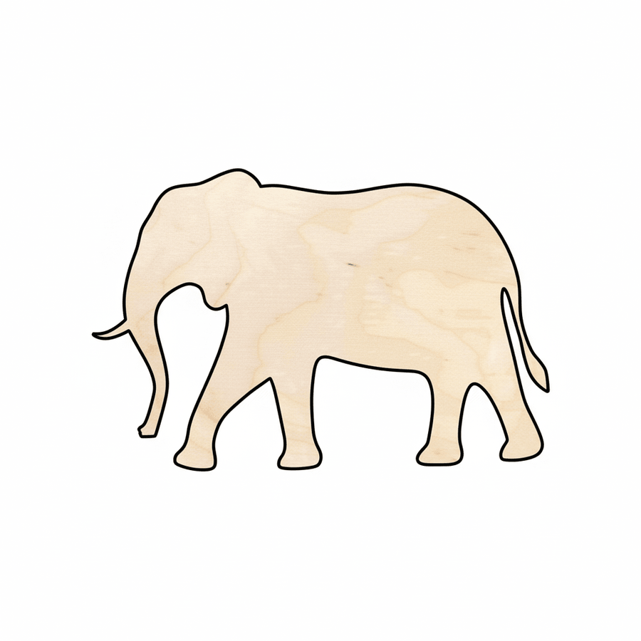 Wood Elephant – DIY Wooden Animal Shape | Natural Wood Decor 46" Blank Door Hanger Wooden Cutout Cut Outs - Unfinished - NameSigns.com