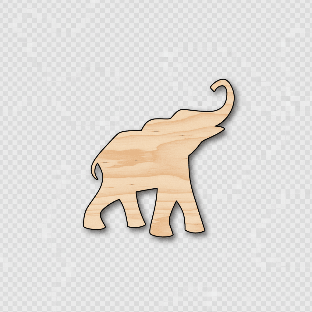 Wood Elephant – Handmade Wooden Figures | Natural Wood Crafts 46" Blank Door Hanger Wooden Cutout Cut Outs - Unfinished - NameSigns.com