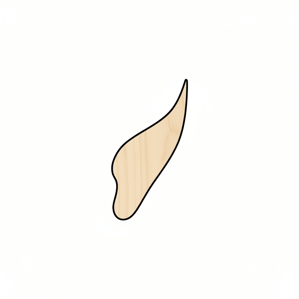 Wood Elf Ears – Baltic Birch Plywood Laser Cut Wood Craft Shapes Blank Door Hanger Wooden Cutout Cut Outs - Unfinished - NameSigns.com