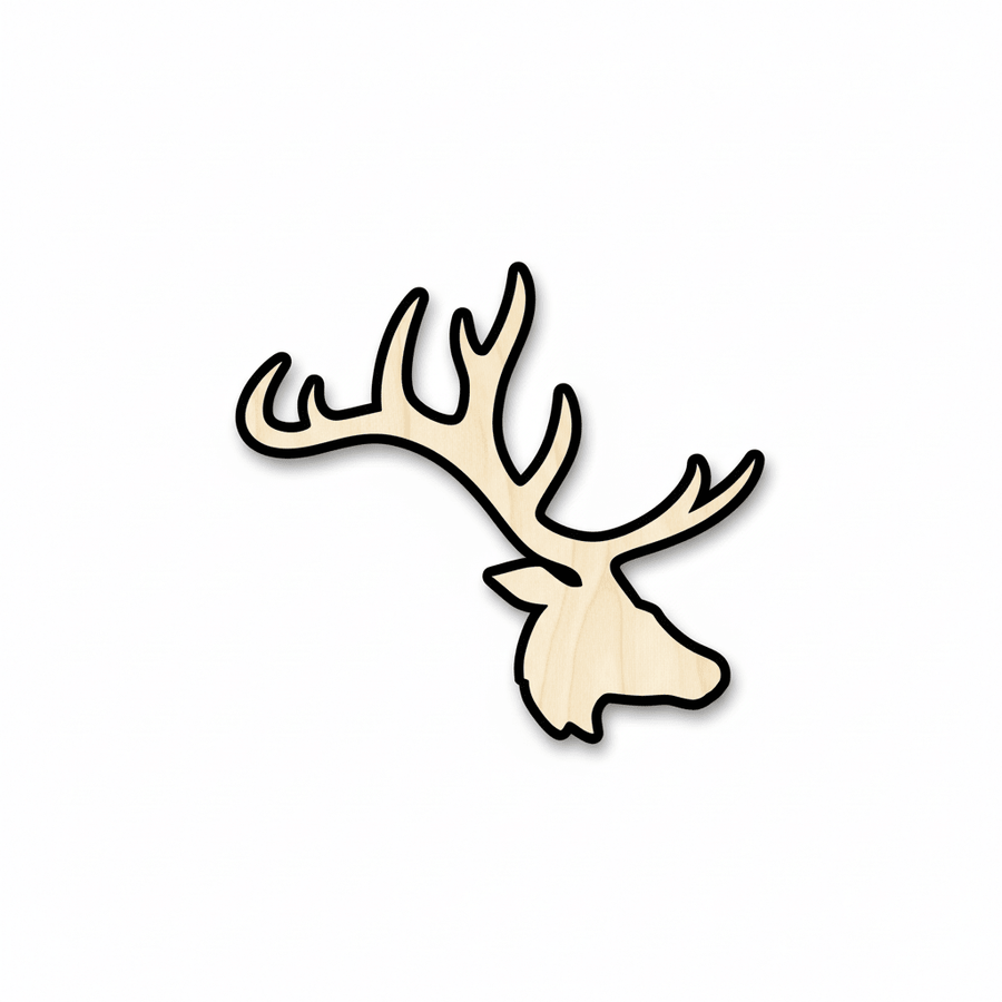 Wood Elk Head – Rustic Elk Antler Silhouette Craft Project 46" Blank Door Hanger Wooden Cutout Cut Outs - Unfinished - NameSigns.com