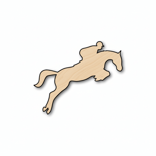 Wood Equestrian – Laser Cut Wood Art Horse Silhouette for Crafts Blank Door Hanger Wooden Cutout Cut Outs - Unfinished - NameSigns.com