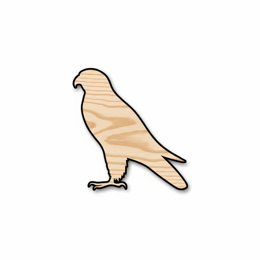 Wood Falcon - Laser Cut Wood Art | Natural DIY Bird Craft Up to 46" Blank Door Hanger Wooden Cutout Cut Outs - Unfinished - NameSigns.com