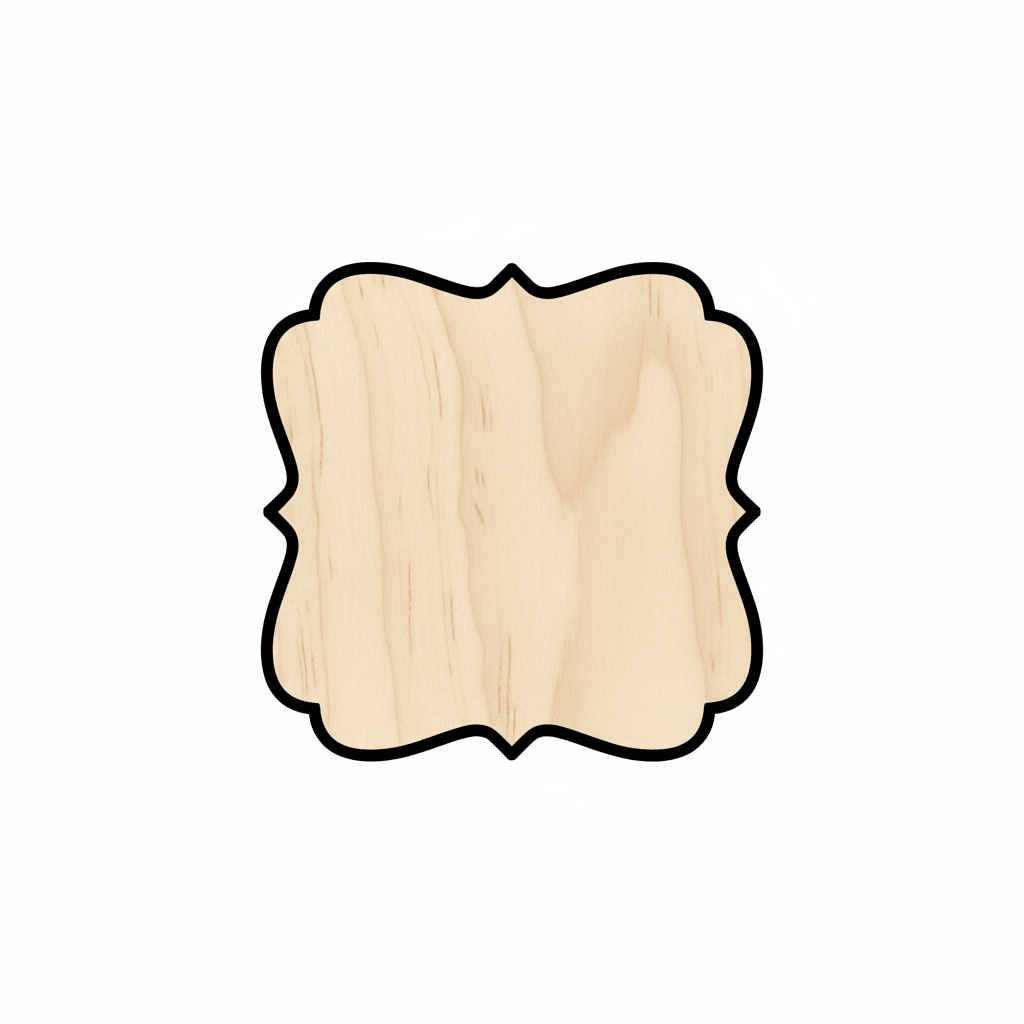 Wood Fancy Award Craft Plaque Silhouette - Craft - Blank Door Hanger Wooden Cutout Cut Outs - Unfinished - NameSigns.com