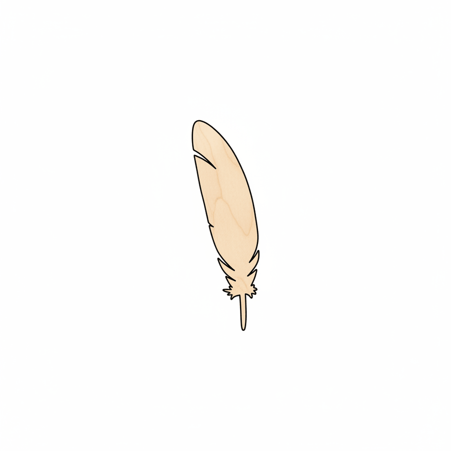 Wood Feather – DIY Wooden Feathers | Bird Craft Supplies Up to 46" Blank Door Hanger Wooden Cutout Cut Outs - Unfinished - NameSigns.com