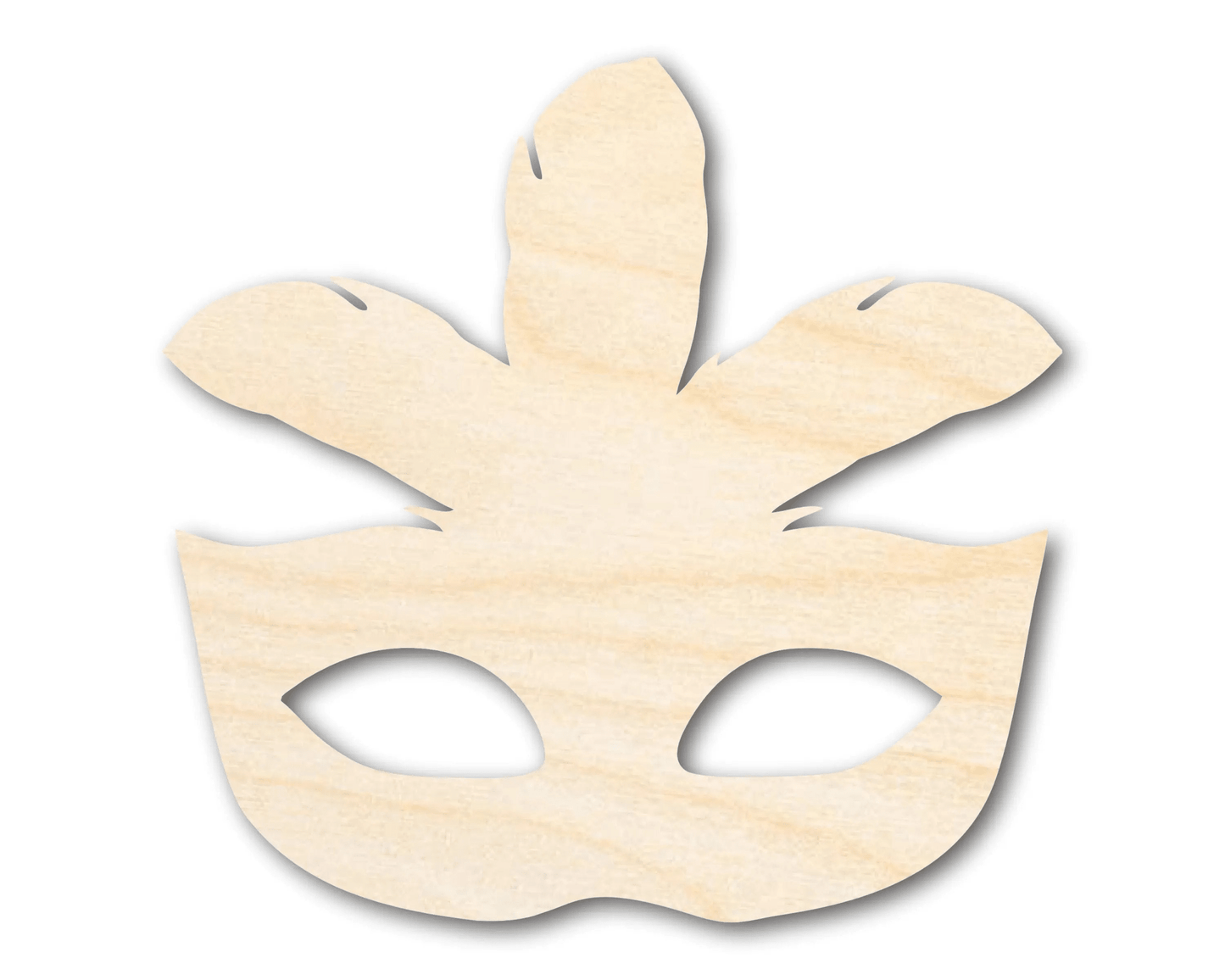 Wood Feather Mask – Laser Cut Wood Craft Cutouts for DIY Projects Blank Door Hanger Wooden Cutout Cut Outs - Unfinished - NameSigns.com