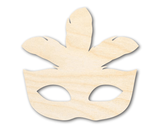 Wood Feather Mask – Laser Cut Wood Craft Cutouts for DIY Projects Blank Door Hanger Wooden Cutout Cut Outs - Unfinished - NameSigns.com
