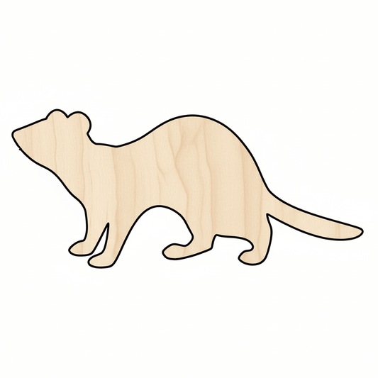 Wood Ferret Shape – Wooden Ferret Silhouette DIY Craft Project 46" Blank Door Hanger Wooden Cutout Cut Outs - Unfinished - NameSigns.com