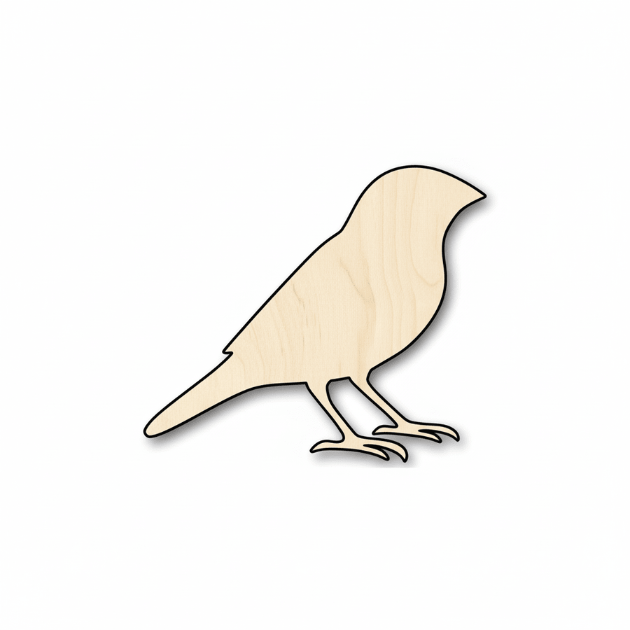 Wood Finch Baltic Birch Plywood Bird Silhouette | DIY Wood Craft Supplies Blank Door Hanger Wooden Cutout Cut Outs - Unfinished - NameSigns.com