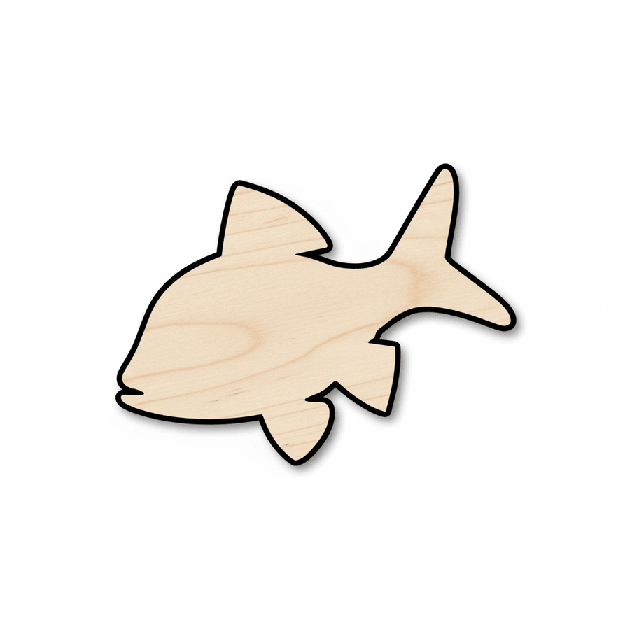 Wood Fish – Baltic Birch Plywood Cutout for DIY Craft Projects Blank Door Hanger Wooden Cutout Cut Outs - Unfinished - NameSigns.com