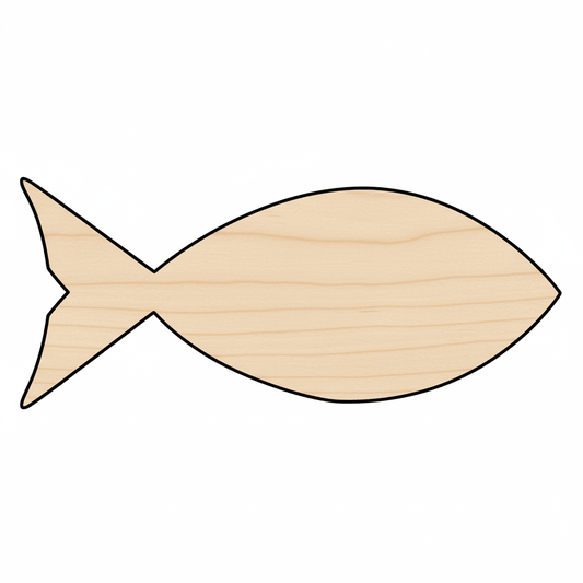 Wood Fish | Baltic Birch Plywood DIY Wood Craft Shapes Up to 46" Blank Door Hanger Wooden Cutout Cut Outs - Unfinished - NameSigns.com