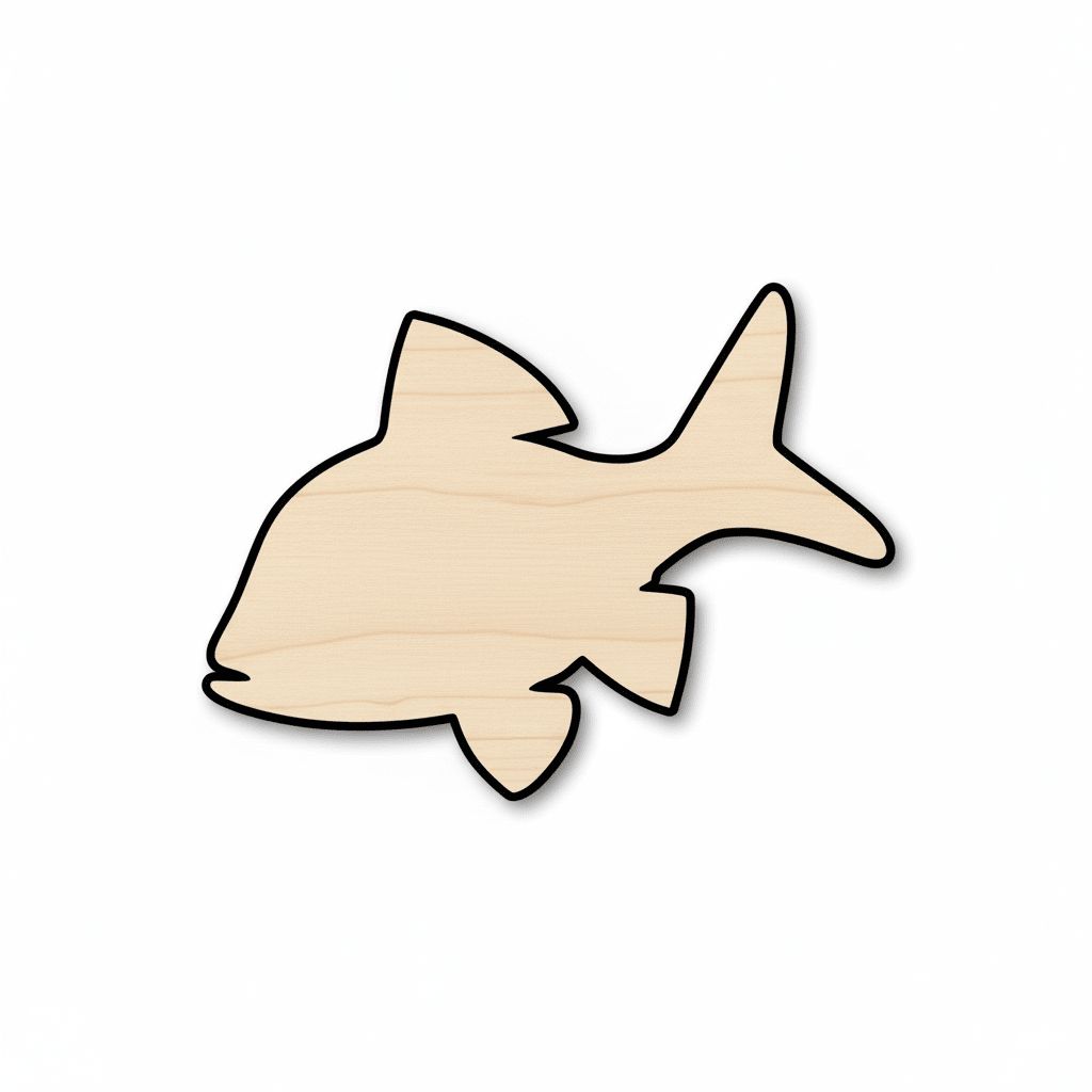Wood Fish – Baltic Birch Plywood Laser Cut Wood Craft Shapes for DIY Projects Blank Door Hanger Wooden Cutout Cut Outs - Unfinished - NameSigns.com