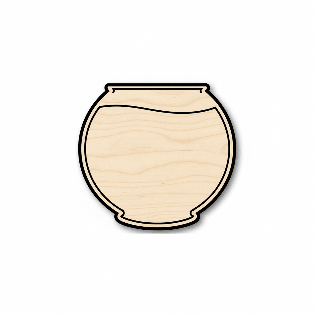 Wood Fish Bowl – Laser Cut Wood Craft Shapes For DIY Wooden Crafts Blank Door Hanger Wooden Cutout Cut Outs - Unfinished - NameSigns.com