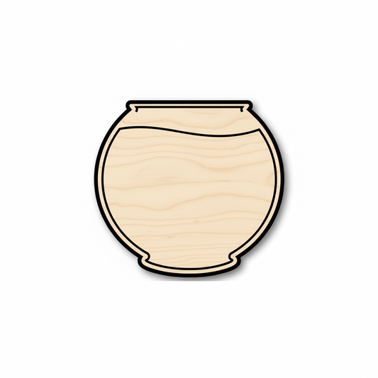 Wood Fish Bowl – Laser Cut Wood Craft Shapes For DIY Wooden Crafts Blank Door Hanger Wooden Cutout Cut Outs - Unfinished - NameSigns.com