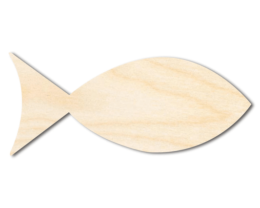 Wood Fish | DIY Wood Shapes Craft Cutout – Handmade Decor Blank Door Hanger Wooden Cutout Cut Outs - Unfinished - NameSigns.com