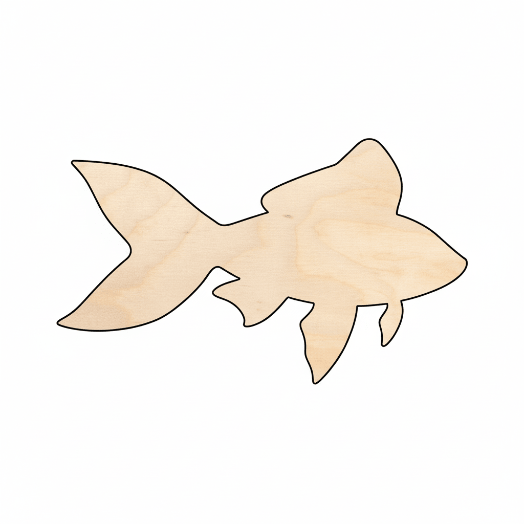 Wood Fish – Paintable Baltic Birch Plywood Craft Shape for DIY Projects Blank Door Hanger Wooden Cutout Cut Outs - Unfinished - NameSigns.com