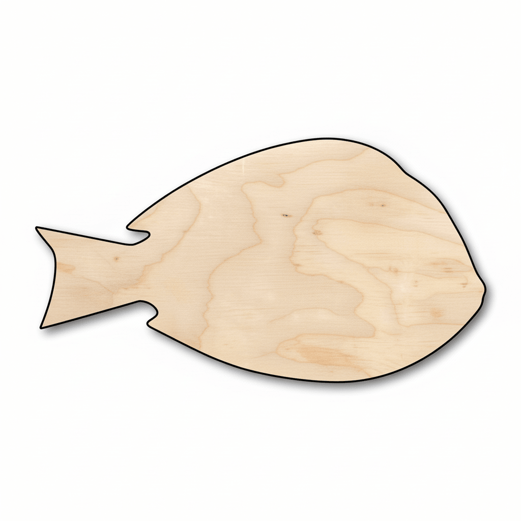 Wood Fish Silhouette – Blue Tang DIY Wood Craft Shapes 46" Blank Door Hanger Wooden Cutout Cut Outs - Unfinished - NameSigns.com