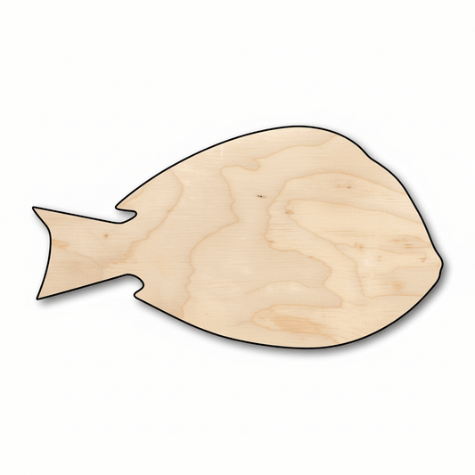 Wood Fish Silhouette – Blue Tang DIY Wood Craft Shapes 46" Blank Door Hanger Wooden Cutout Cut Outs - Unfinished - NameSigns.com