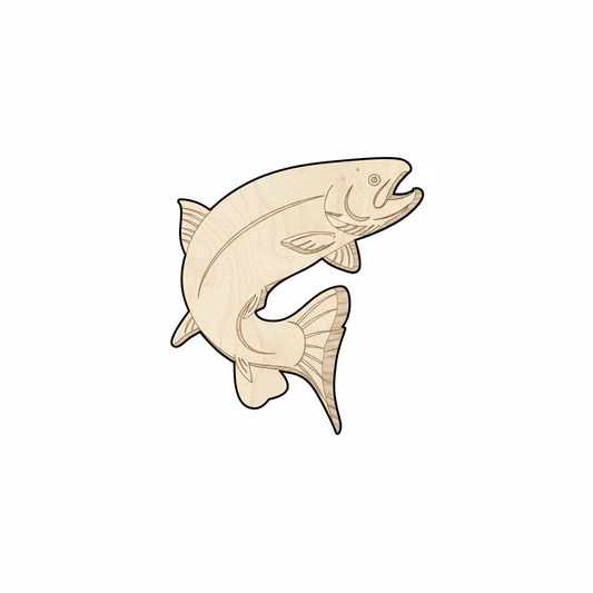 Wood Fish Silhouette - DIY Wooden Cutouts & Craft Wood Blanks 46" Blank Door Hanger Wooden Cutout Cut Outs - Unfinished - NameSigns.com