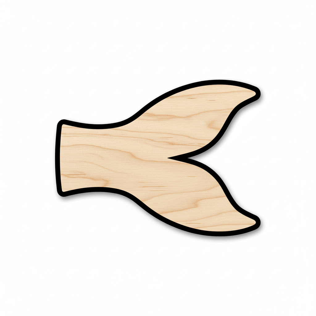 Wood Fish Tail – Baltic Birch Plywood Craft Shape for DIY Cutouts Blank Door Hanger Wooden Cutout Cut Outs - Unfinished - NameSigns.com