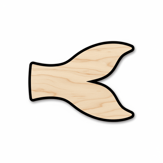 Wood Fish Tail – Baltic Birch Plywood Craft Shape for DIY Cutouts Blank Door Hanger Wooden Cutout Cut Outs - Unfinished - NameSigns.com
