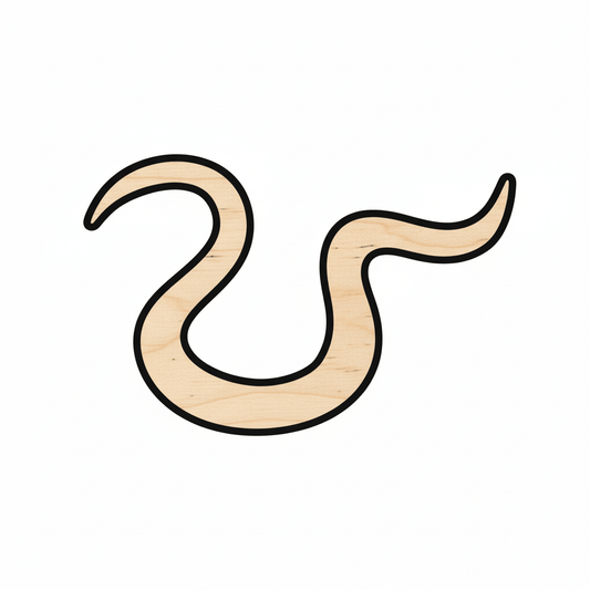 Wood Fishing Worm – Baltic Birch Plywood Craft Shape for DIY Projects Blank Door Hanger Wooden Cutout Cut Outs - Unfinished - NameSigns.com