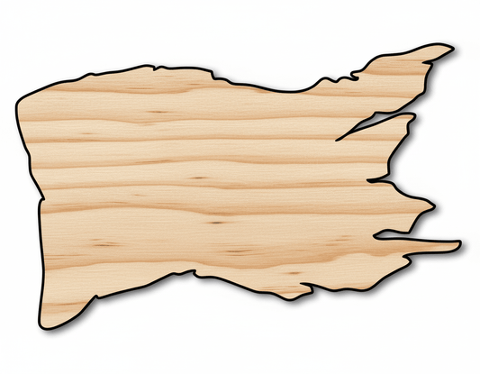 Wood Flag – Tattered Pirate Shape | Baltic Birch Wood Craft Cutout Blank Door Hanger Wooden Cutout Cut Outs - Unfinished - NameSigns.com