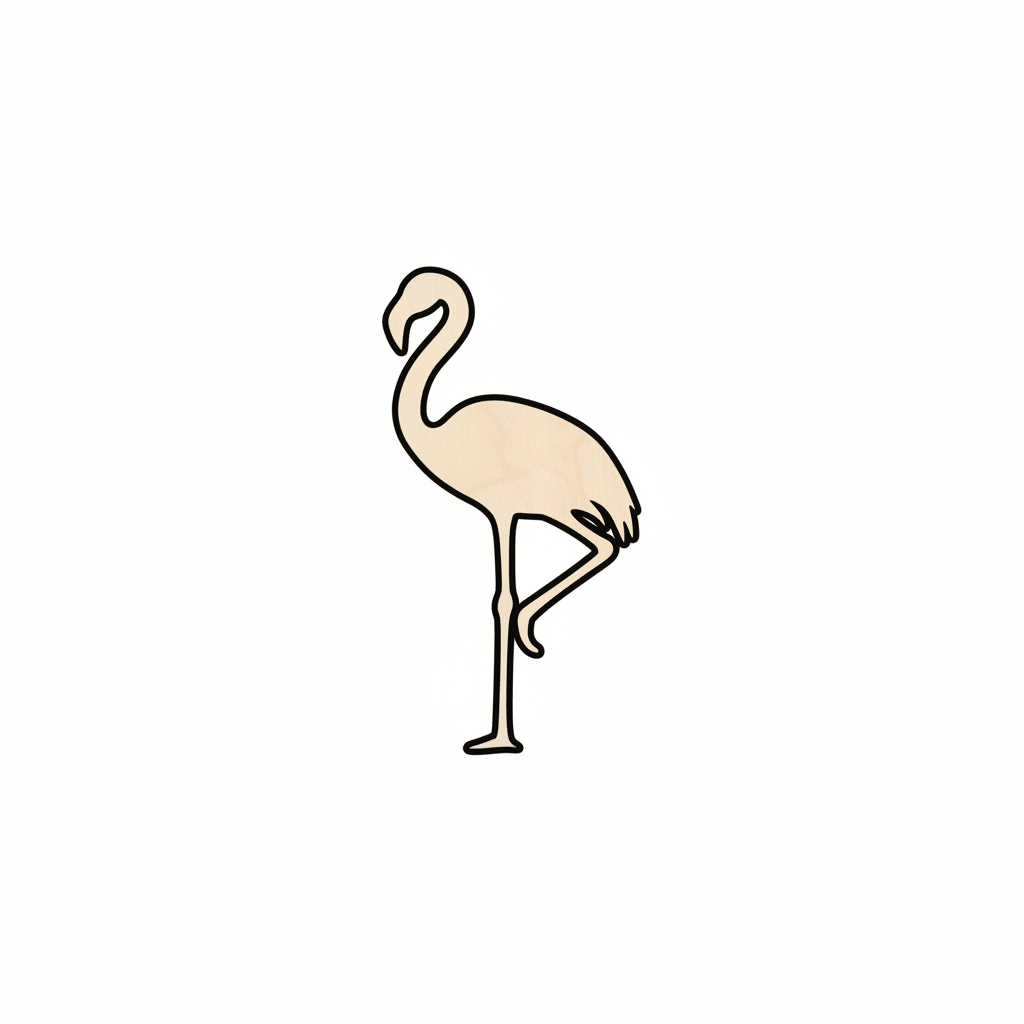 Wood Flamingo - Baltic Birch Plywood Laser Cut Bird Shape for DIY Craft Blank Door Hanger Wooden Cutout Cut Outs - Unfinished - NameSigns.com
