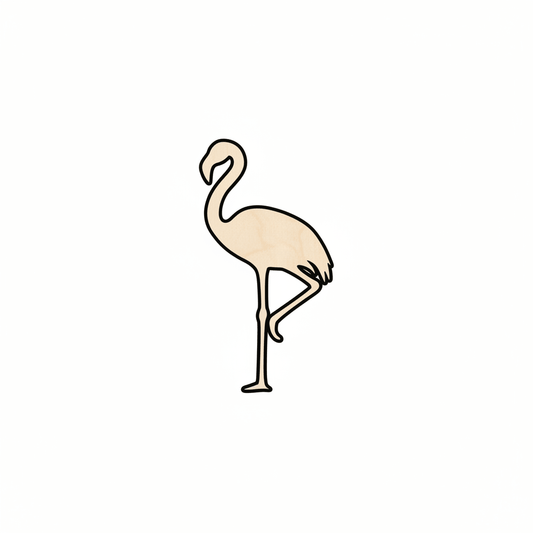 Wood Flamingo - Baltic Birch Plywood Laser Cut Bird Shape for DIY Craft Blank Door Hanger Wooden Cutout Cut Outs - Unfinished - NameSigns.com