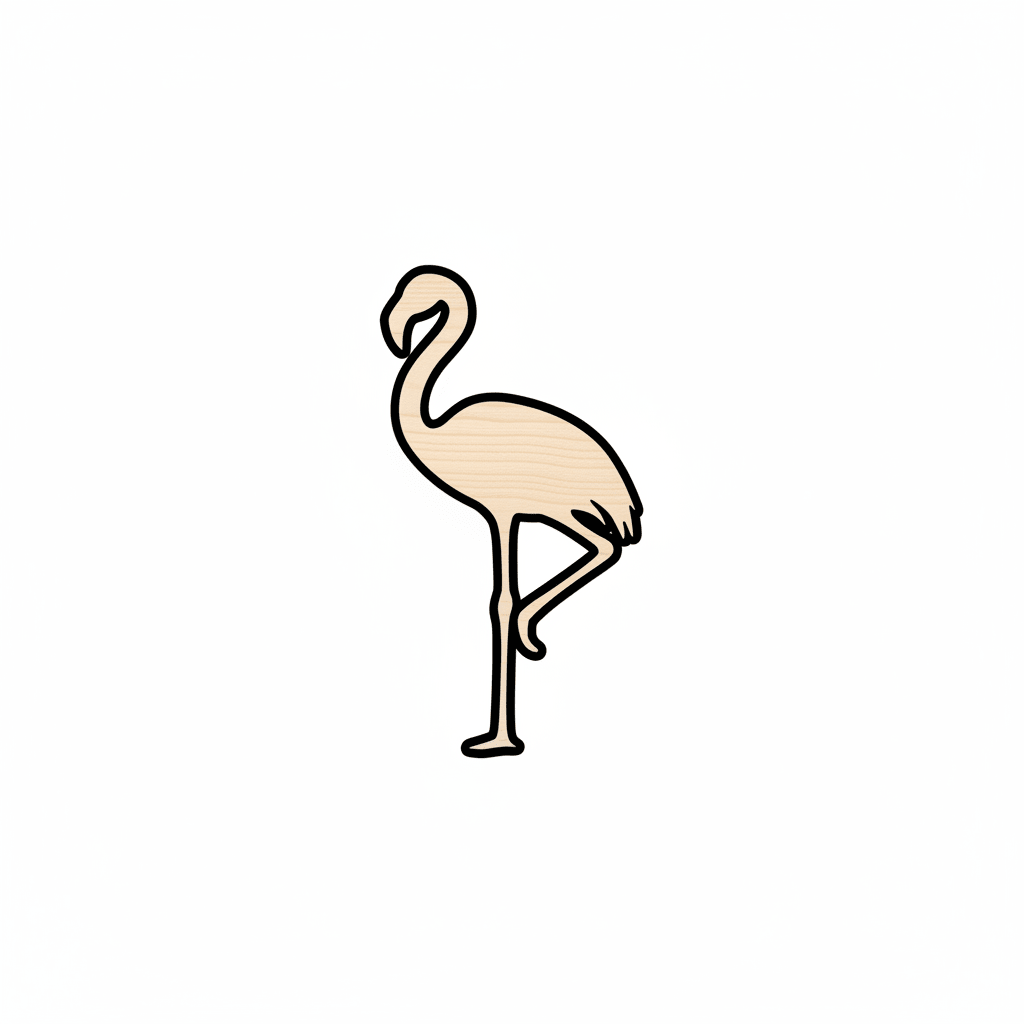 Wood Flamingo – Laser Cut Plywood Flamingo Bird Shape for Craft Projects Blank Door Hanger Wooden Cutout Cut Outs - Unfinished - NameSigns.com