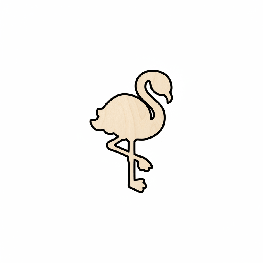 Wood Flamingo - Paintable Wooden Silhouette Cutout 46" | DIY Craft Project Supplies Blank Door Hanger Wooden Cutout Cut Outs - Unfinished - NameSigns.com