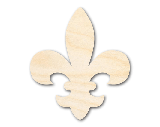 Wood Fleur Di Lis – Large DIY Craft Cutout with Protective Backing Blank Door Hanger Wooden Cutout Cut Outs - Unfinished - NameSigns.com