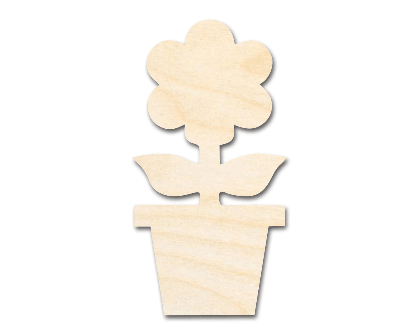 Wood Flower | DIY Wood Shapes – Flower Pot Silhouette Cutout Blank Door Hanger Wooden Cutout Cut Outs - Unfinished - NameSigns.com